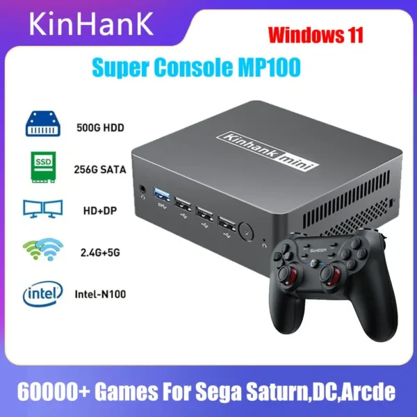 Super Console MP100 8GB DDR5 Windows11 Video Game Console for SS/WII/GC/MAME/PS3/PS2/Arcade etc 60000+ games 70+Emulators